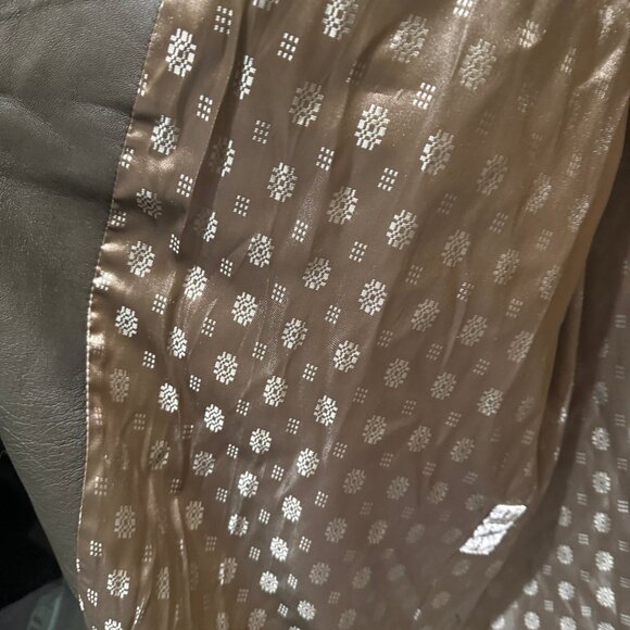 Men's Leather Trench Coat - Olive Green - Picture 10 of 14